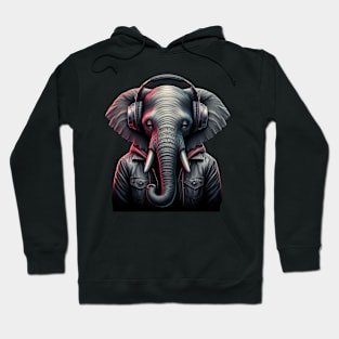 Elephants use headphones Hoodie